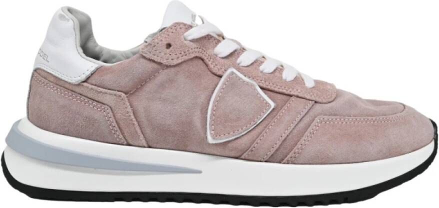 Philippe Model Lage Sneakers in Roze Suède Pink Heren