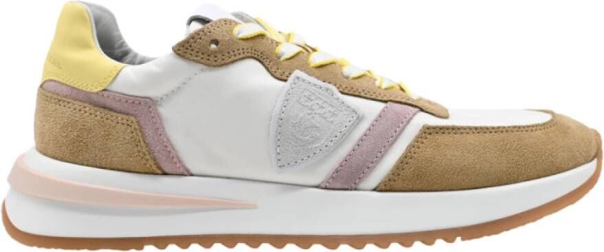 Philippe Model Lage Sneakers in Wit Beige Multicolor Dames