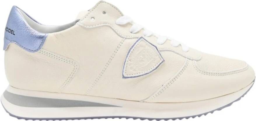 Philippe Model Lage Sneakers in Wit en Paars Beige Heren