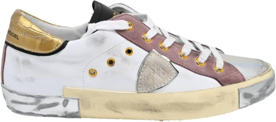 Philippe Model Lage Sneakers in Wit en Roze Multicolor Dames