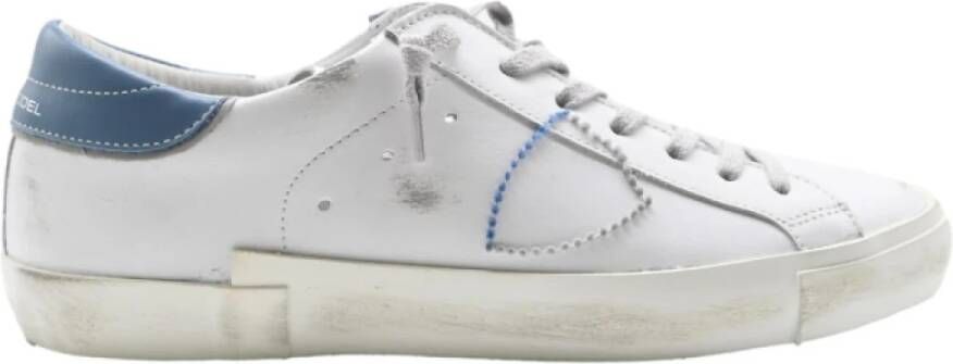 Philippe Model Lage Sneakers met Borduurdetail White Heren