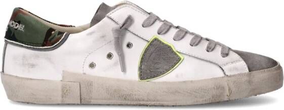 Philippe Model Lage Sneakers met Camouflage Print White Heren