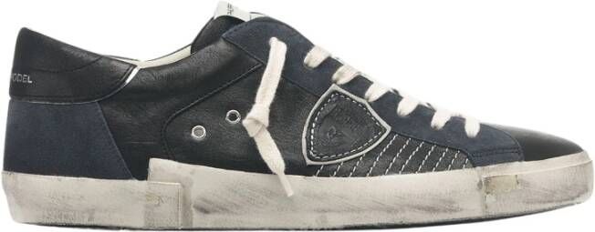 Philippe Model Zwarte Tennissneakers met Riviera-stijl Black Heren