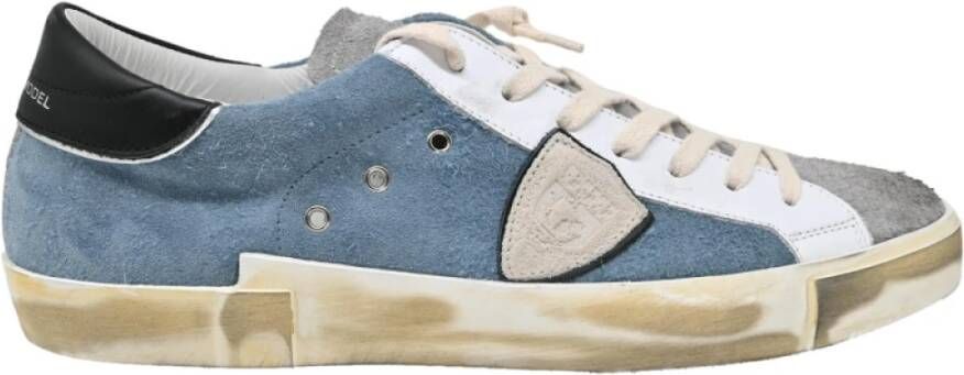 Philippe Model Lage Sneakers Mixage Denim Grijs Multicolor Heren