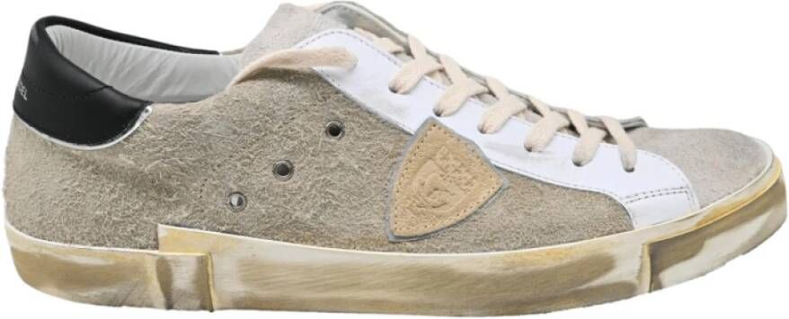 Philippe Model Lage Sneakers Mixage Grijs Wit Beige Heren