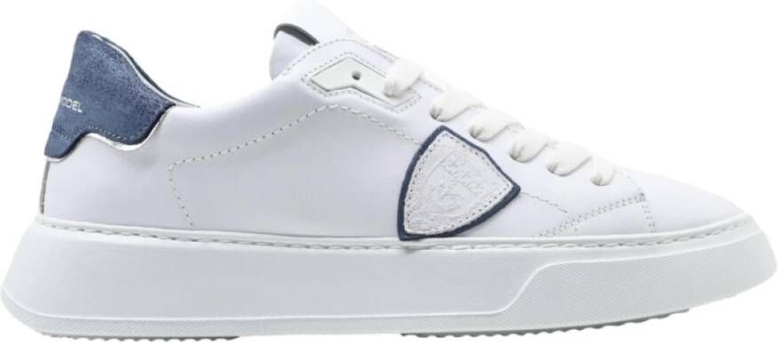 Philippe Model Lage Tempel Suède Sneakers in Wit White Heren