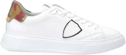 Philippe Model Lage Temple Leren Sneakers Wit Heren