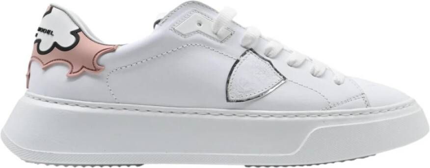 Philippe Model Lage Temple Sneakers in Wit White Heren