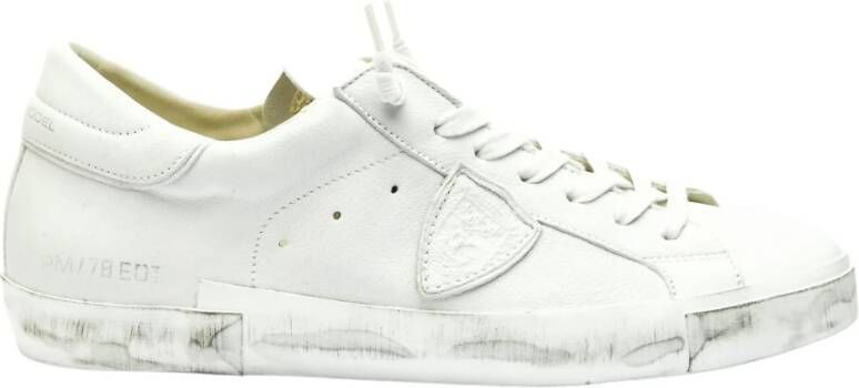 Philippe Model Witte Sneakers met Uniek Ambachtelijk Ontwerp White Heren