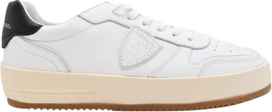 Philippe Model Lage Top Sneakers in Wit en Zwart White Heren