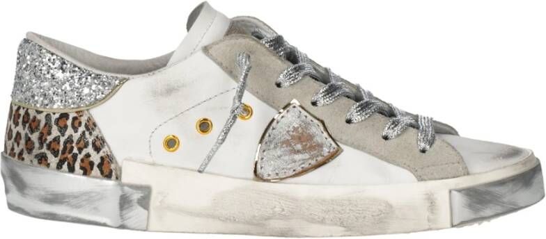 Philippe Model Lage Top Sneakers Leer Textiel Rubber Gray