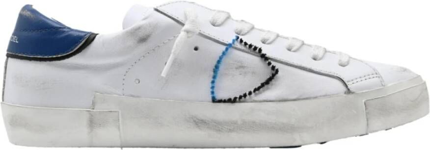 Philippe Model Lage Top Sneakers met Borduurdetail White Heren