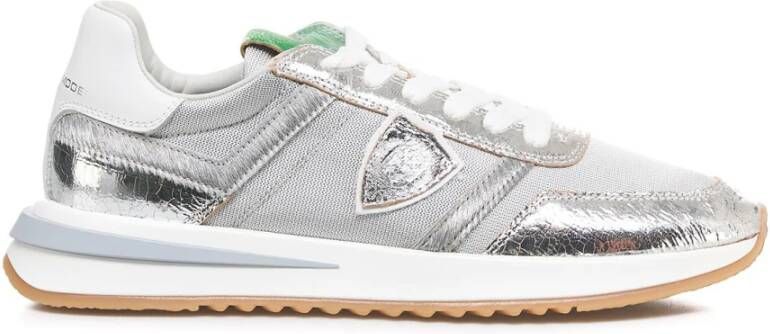 Philippe Model Lage Top Sneakers met Metallic Detail Gray Dames