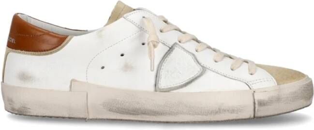 Philippe Model Lage Top Sneakers voor Mannen Beige Dames