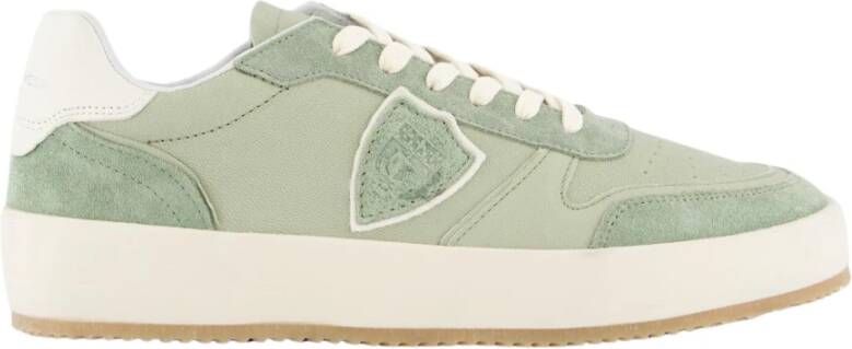 Philippe Model Lage Top Stijlvolle Sneakers voor Mannen Green Heren