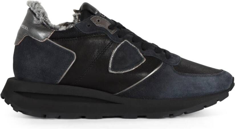 Philippe Model Leren en stoffen hoge sneakers Black Dames