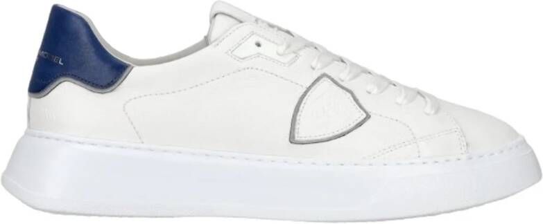 Philippe Model Witte Leren Sneakers Dikke Rubberen Zool White Heren