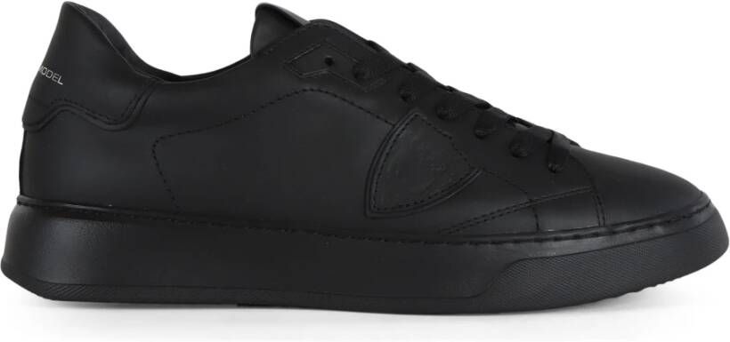 Philippe Model Leren Sneakers met Logo Patch Black Heren