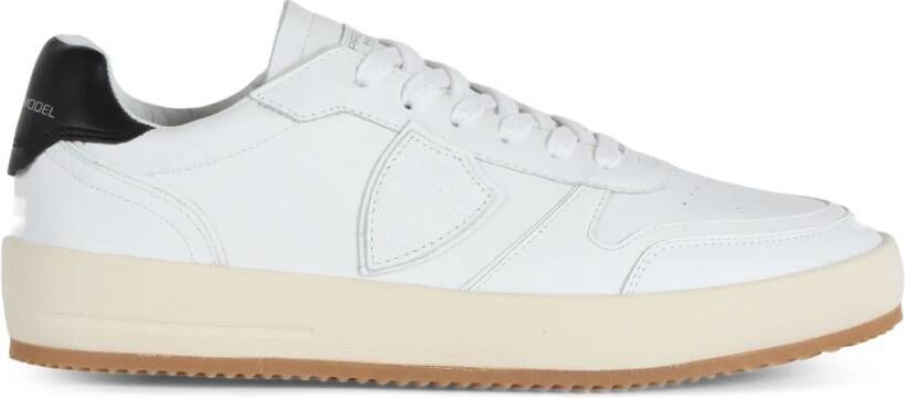 Philippe Model Leren Sneakers met Logo Patch White Heren