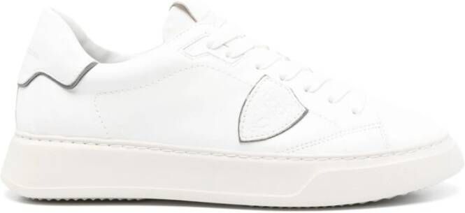 Philippe Model Leren sneakers met logoplaatje White Heren