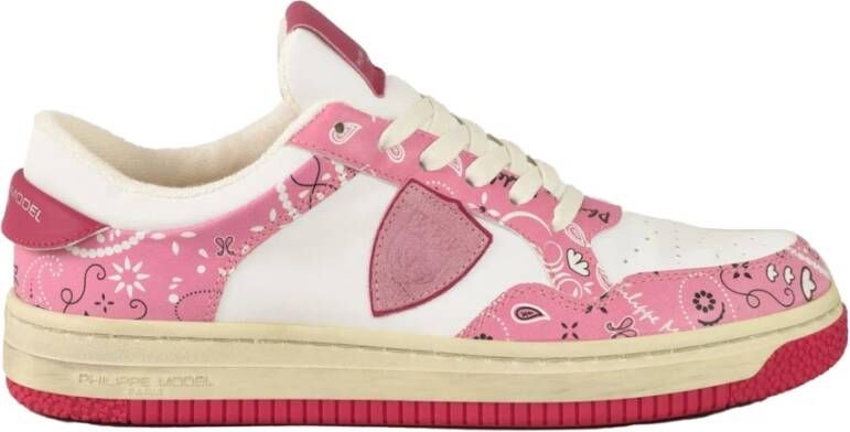 Philippe Model Leren sneakers met rubberen zool Pink Dames