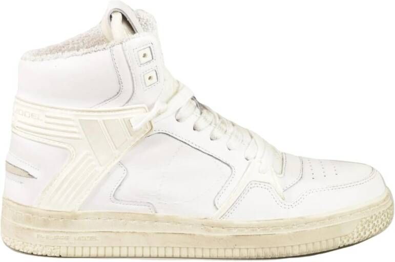 Philippe Model Leren sneakers met rubberen zool White Dames