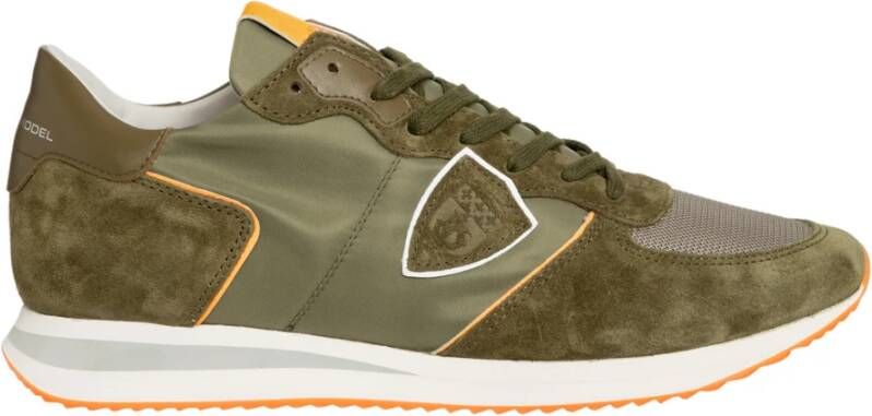 Philippe Model Leren Vetersluiting Sneakers Groen Heren