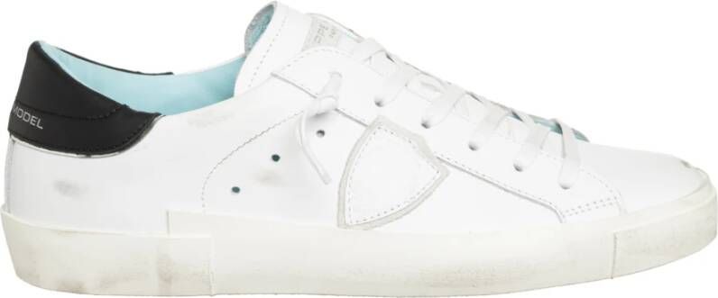 Philippe Model Witte lage top sneakers met verontrustende details White