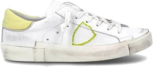 Philippe Model Leren Vetersneakers met Handtekeningembleem White Heren