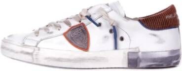 Philippe Model Logo Sneakers Suède Rubberen Zool Geborduurd White Heren