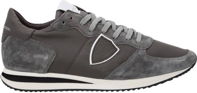 Philippe Model Low Top Sneakers met Gebochte Inserts Gray Heren