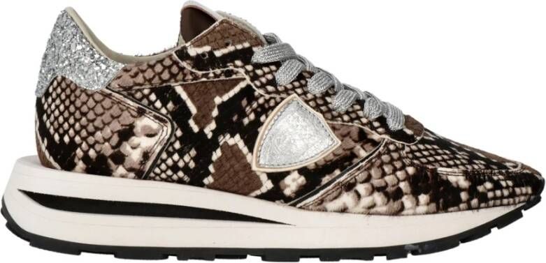 Philippe Model Luxe Streetwear Sneaker met Rock Star Stijl Brown Dames