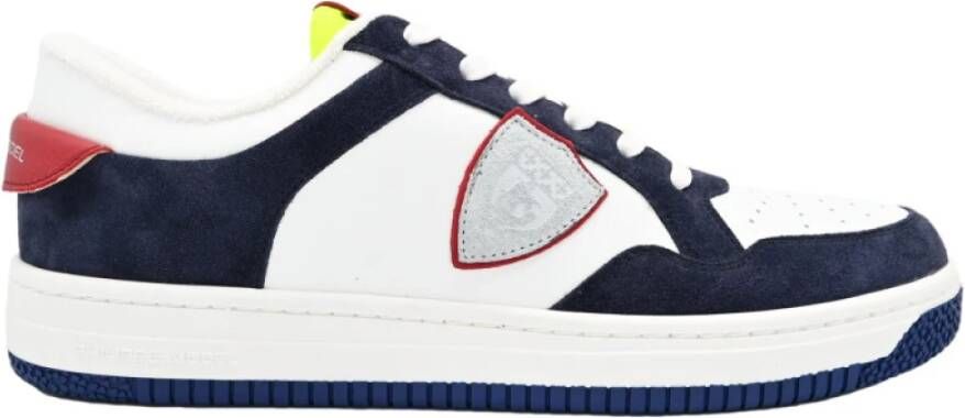 Philippe Model Lyon Low Sneakers in Wit Blauw Multicolor Heren