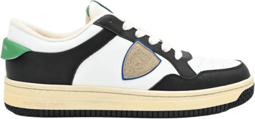 Philippe Model Lyon Low Sneakers in Wit Zwart Multicolor Heren