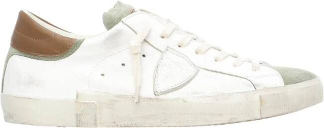 Philippe Model Mannenschoenen sneakers groen aw22 Wit Heren