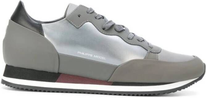 Philippe Model Metallic lage top sneakers Grijs Heren