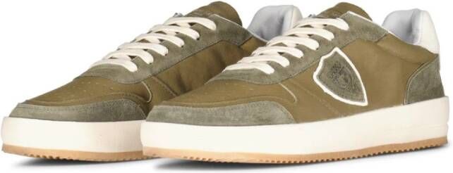 Philippe Model Moderne Leren Sneakers met Brede Zool Green Heren