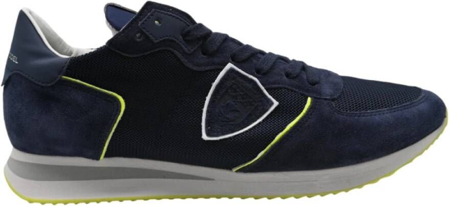 Philippe Model Mondial Blue Yellow Sneakers Black Heren