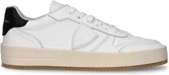 Philippe Model Mooie Zachte Leren Sneaker met Perforaties White Heren