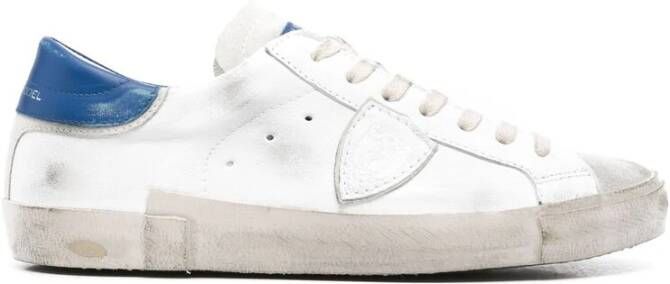 Philippe Model Multicolor Leren Sneakers met Distressed Finish White Heren