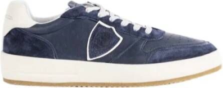 Philippe Model Navy Blauwe Lage Sneakers Blue Heren