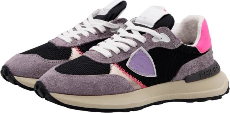 Philippe Model Neon Lila Lage Sneaker met Dikke Zool Meerkleurig Dames