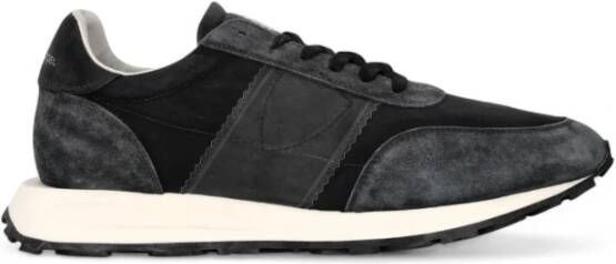 Philippe Model Nylon sneakers met suède details Black Heren