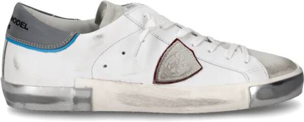 Philippe Model Paris Basket Sneakers Wit Grijs White Heren