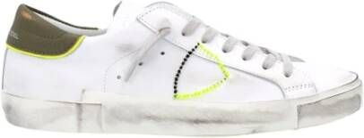 Philippe Model Witte lage top sneakers met verontrustende details White Heren