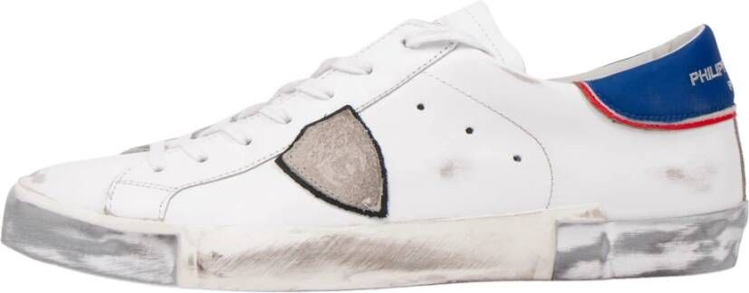 Philippe Model Paris Low Man Sneakers Wit Blauw White Heren