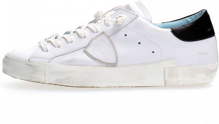 Philippe Model Witte lage top sneakers met verontrustende details White