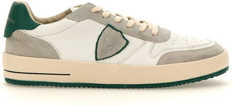 Philippe Model Paris Sneakers in wit en groen White Heren