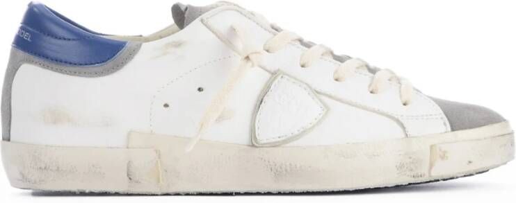 Philippe Model Witte lage top sneakers met asymmetrische band White