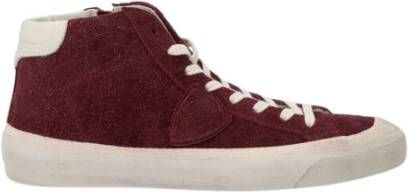 Philippe Model Plaisir Vintage Leren Sneakers Rood Heren